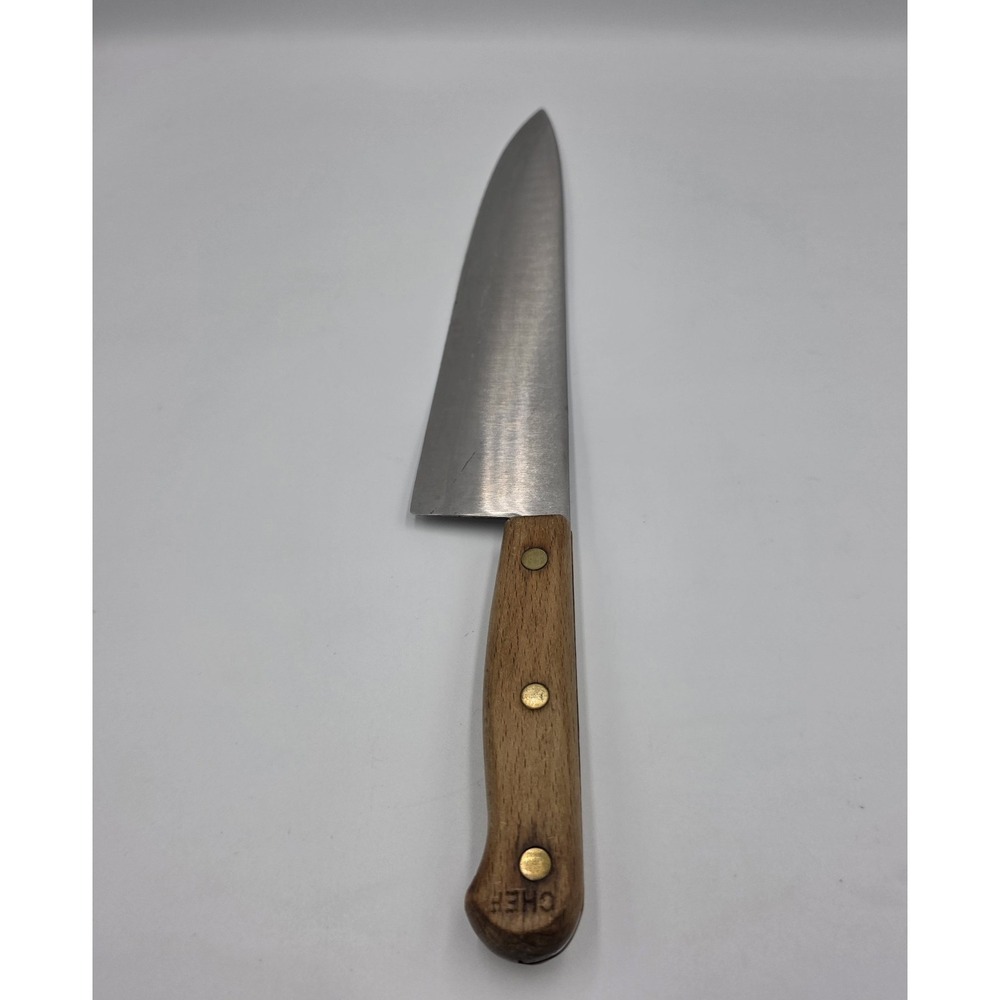 Old Homestead Chef Knife Wood Handle 10" Blade Vintage Cutlery Japan 15.25"